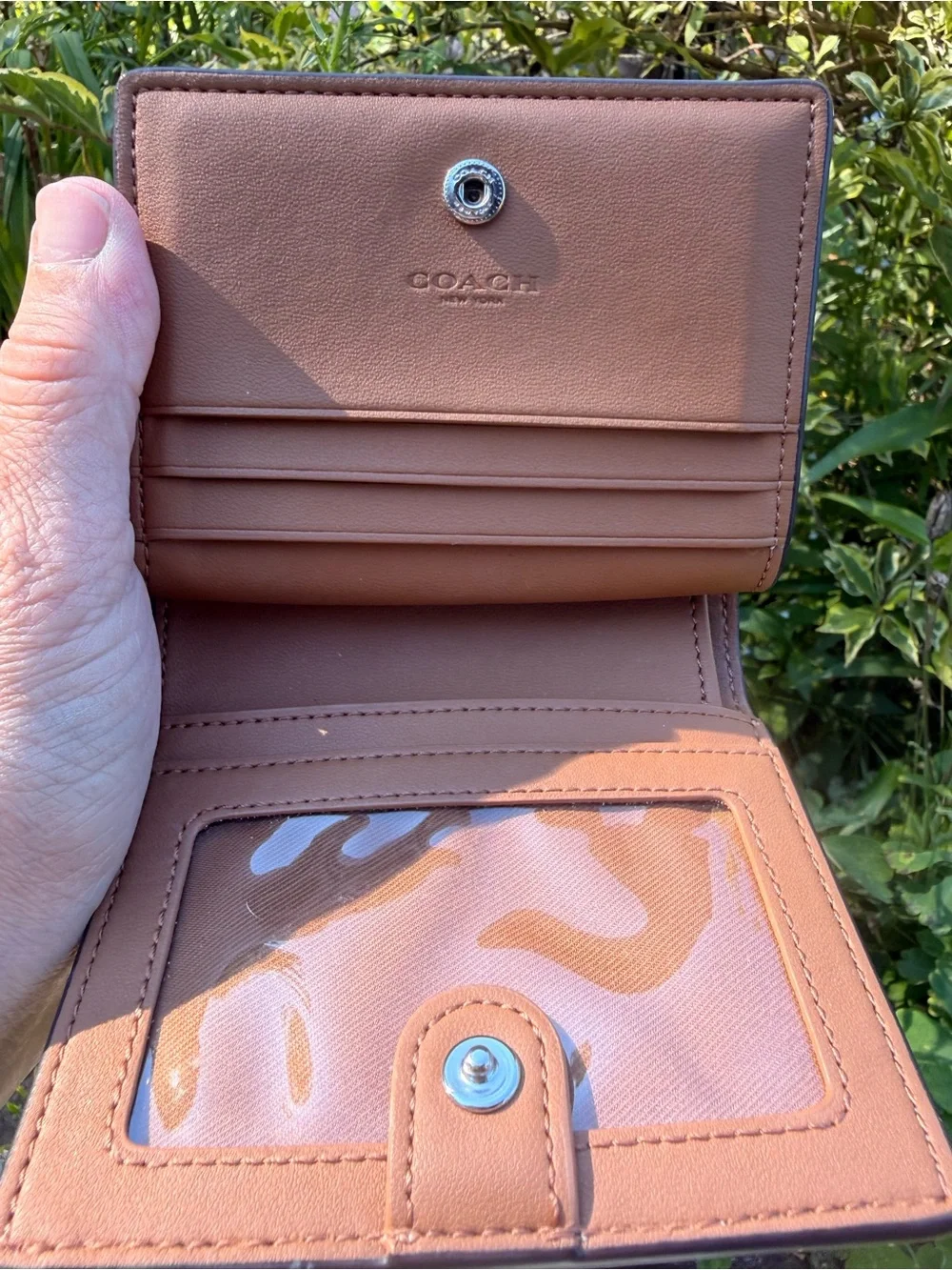 Coach Floral Leather Snap Wallet CR796